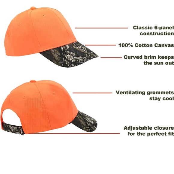 Hunting Hat Men Adjustable Cotton Camo Baseball Cap, Vintage Outdoor - Picture 3 of 6